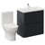 Vela 450 Satin Anthracite 800mm 2 Drawer Vanity Unit and Jubilee Toilet Suite with Leni Basin Left Hand View thumbnail