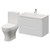 Vela 450 Gloss White 800mm Wall Mounted 2 Drawer Vanity Unit and Jubilee Toilet Suite with Leni Basin Right Hand View thumbnail