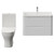 Vela 450 Gloss White 800mm Wall Mounted 2 Drawer Vanity Unit and Jubilee Toilet Suite with Leni Basin View from Front thumbnail