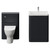 Vela 460 Satin Anthracite 1150mm 2 Door Vanity Unit and Toilet Suite with Anya Basin Front View thumbnail