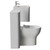 Vela 460 Satin White 1150mm Wall Mounted Single Drawer Vanity Unit and Toilet Suite with Anya Basin Side View thumbnail