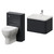 Vela 460 Satin Anthracite 1150mm Wall Mounted Single Drawer Vanity Unit and Toilet Suite with Anya Basin Right Hand View thumbnail
