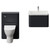 Vela 460 Satin Anthracite 1150mm Wall Mounted Single Drawer Vanity Unit and Toilet Suite with Anya Basin Front View thumbnail