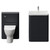 Vela 460 Satin Anthracite 1150mm 2 Door Vanity Unit and Toilet Suite with Fina Basin Front View thumbnail