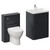 Vela 460 Satin Anthracite 1150mm 2 Door Vanity Unit and Toilet Suite with Fina Basin Left Hand View thumbnail