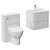 Vela 460 Satin White 1150mm Wall Mounted 2 Drawer Vanity Unit and Toilet Suite with Fina Basin Left Hand View thumbnail