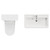 Vela 460 Gloss White 1350mm 2 Drawer Vanity Unit and Toilet Suite with Anya Basin Top View thumbnail