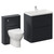 Vela 460 Satin Anthracite 1350mm 2 Drawer Vanity Unit and Toilet Suite with Anya Basin Left Hand View thumbnail