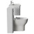 Vela 460 Gloss White 1350mm Wall Mounted Single Drawer Vanity Unit and Toilet Suite with Fina Basin Side View thumbnail