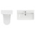 Vela 460 Gloss White 1350mm Wall Mounted Single Drawer Vanity Unit and Toilet Suite with Fina Basin Top View thumbnail