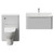 Vela 460 Satin White 1350mm Wall Mounted Single Drawer Vanity Unit and Toilet Suite with Fina Basin Front View thumbnail