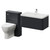 Vela 460 Satin Anthracite 1350mm Wall Mounted Single Drawer Vanity Unit and Toilet Suite with Fina Basin Right Hand View thumbnail