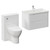 Vela 460 Gloss White 1350mm Wall Mounted 2 Drawer Vanity Unit and Toilet Suite with Fina Basin Left Hand View thumbnail