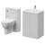 Vela 450 Satin White 600mm 2 Door Vanity Unit and Toilet Suite with Leni Basin Right Hand View thumbnail