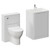 Vela 450 Satin White 600mm 2 Door Vanity Unit and Toilet Suite with Leni Basin Left Hand View thumbnail