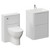 Vela 450 Satin White 600mm 2 Drawer Vanity Unit and Toilet Suite with Leni Basin Left Hand View thumbnail