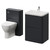Vela 450 Satin Anthracite 600mm 2 Drawer Vanity Unit and Toilet Suite with Leni Basin Right Hand View thumbnail