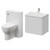 Vela 450 Gloss White 600mm Wall Mounted 2 Drawer Vanity Unit and Toilet Suite with Leni Basin Right Hand View thumbnail