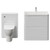 Vela 450 Gloss White 800mm 2 Drawer Vanity Unit and Toilet Suite with Leni Basin Front View thumbnail