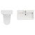 Vela 450 Satin White 800mm 2 Drawer Vanity Unit and Toilet Suite with Leni Basin Top View thumbnail