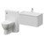 Vela 450 Gloss White 800mm Wall Mounted Single Drawer Vanity Unit and Toilet Suite with Leni Basin Right Hand View thumbnail
