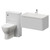 Vela 450 Satin White 800mm Wall Mounted Single Drawer Vanity Unit and Toilet Suite with Leni Basin Right Hand View thumbnail