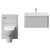 Vela 450 Satin White 800mm Wall Mounted Single Drawer Vanity Unit and Toilet Suite with Leni Basin Front View thumbnail