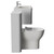 Vela 450 Satin White 800mm Wall Mounted Single Drawer Vanity Unit and Toilet Suite with Leni Basin Side View thumbnail