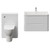 Vela 450 Gloss White 800mm Wall Mounted 2 Drawer Vanity Unit and Toilet Suite with Leni Basin Front View thumbnail