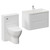Vela 450 Gloss White 800mm Wall Mounted 2 Drawer Vanity Unit and Toilet Suite with Leni Basin Left Hand View thumbnail