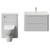 Vela 450 Satin White 800mm Wall Mounted 2 Drawer Vanity Unit and Toilet Suite with Leni Basin Front View thumbnail