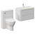 Vela 450 Satin White 800mm Wall Mounted 2 Drawer Vanity Unit and Toilet Suite with Leni Basin Left Hand View thumbnail