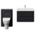 Vela 450 Satin Anthracite 800mm Wall Mounted 2 Drawer Vanity Unit and Toilet Suite with Leni Basin Front View thumbnail