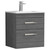 Nuie Athena Anthracite Woodgrain 500mm Wall Hung 2 Drawer Vanity Unit with 18mm Profile Basin - ATH018B Main Image