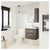 Nuie Athena Anthracite Woodgrain 500mm Wall Hung 2 Drawer Vanity Unit with 18mm Profile Basin - ATH018B Roomset