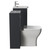 Montego Graphite Grey 1000mm Wall Mounted Vanity Unit and Toilet Suite with Arc Basin Side View thumbnail