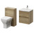 Montego Autumn Oak 1000mm Wall Mounted Vanity Unit and Toilet Suite with Arc Basin Right Hand View thumbnail