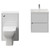Montego Gloss White 1000mm Wall Mounted Vanity Unit and Toilet Suite with Rimini Basin Front View thumbnail