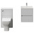 Montego Satin White 1000mm Wall Mounted Vanity Unit and Toilet Suite with Rimini Basin Front View thumbnail