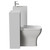 Montego Satin White 1000mm Wall Mounted Vanity Unit and Toilet Suite with Angel Basin Side View thumbnail
