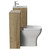 Montego Autumn Oak 1000mm Wall Mounted Vanity Unit and Toilet Suite with Angel Basin Side View thumbnail