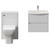 Montego Gloss White 1100mm Wall Mounted Vanity Unit and Toilet Suite with Arc Basin Front View thumbnail