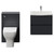 Montego Graphite Grey 1100mm Wall Mounted Vanity Unit and Toilet Suite with Arc Basin Front View thumbnail