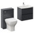 Montego Graphite Grey 1100mm Wall Mounted Vanity Unit and Toilet Suite with Arc Basin Left Hand View thumbnail