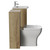 Montego Autumn Oak 1100mm Wall Mounted Vanity Unit and Toilet Suite with Arc Basin Side View thumbnail
