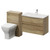Montego Autumn Oak 1300mm Wall Mounted Vanity Unit and Toilet Suite with Arc Basin Right Hand View thumbnail