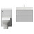 Montego Satin White 1300mm Wall Mounted Vanity Unit and Toilet Suite with Rimini Basin Front View thumbnail