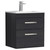 Nuie Athena Charcoal Black 500mm Wall Hung 2 Drawer Vanity Unit with 18mm Profile Basin - ATH019B Main Image