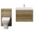 Montego Autumn Oak 1300mm Wall Mounted Vanity Unit and Toilet Suite with Rimini Basin Front View thumbnail