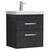 Nuie Athena Charcoal Black 500mm Wall Hung 2 Drawer Vanity Unit with 50mm Profile Basin - ATH019D Main Image